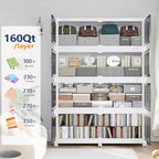 120Gal Extra Large Foldable Storage Organizer with Lid, 480QT Stackable Plastic Storage Bins with Clear Magnetic Doors & Wheels, for Bedroom Garage Closet Kitchen Dorm Home (3‑Pack) - Image 4