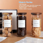 CZZGSM 3 Set Glass Pantry Storage Jars with Acacia Airtight Lid - 35oz Thicken Glass Kitchen Canisters with 132 Pantry Labels - Clear Food Storage Containers with Wood Lid for Tea,Sugar,Cookie,Pasta - Image 2