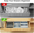 Qozary Jeans Pants Organizer for Closet, 4 Pack Drawer Organizers for Clothing, 5 Grids Wardrobe Clothes Organizer, Jean Organizer for Closet, Deep Drawer, Clothes Organizer for Shirts, Legging - Image 2