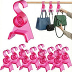 OnDisplay Premium Acrylic Purse Hanger Hook for Closet Rod – Wide Arch Handbag Organizer Protects Straps from Creasing – Heavy Duty Storage Hook for Hats, Belts, Backpacks & Scarves (Pink, 12) by OnDisplay