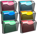 MINDEPOT Wall File Organizer, Hanging Wall File Holder, 6 Pack, Black by MINDEPOT