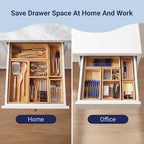 happimess Eldora 5-Piece Handcrafted Bamboo Drawer Organizers, Natural - Image 4
