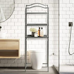 Household Essentials 3-Tier Metal Over the Toilet Bathroom Storage Shelf, Silver - Image 2