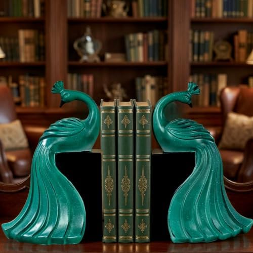 Bellaa Peacock Bookends, Vintage Turquoise 21505 - Image 7