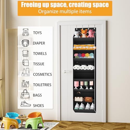 KYEVIS Over The Door Shoe Organizer Storage Fit 16-24 Pairs Hanging Shoe Rack Organiser for Closet Door, Deep Pocket Shoe Holder for Sneakers,Boots Storage(1 Pack Black) - Image 6