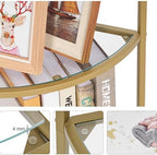 Homhedy 5-Tier Gold Corner Shelf Stand, Metal Corner Bookshelf - Image 6