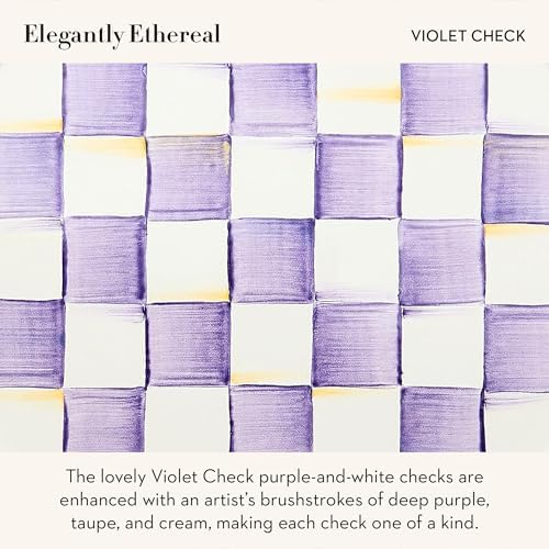 MACKENZIE-CHILDS Enamel Canister, Small, Purple-and-White Violet Check - Image 3