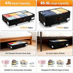 Under Bed Storage with Wheels, Dorm Room Organizer for Clothes Shoes Toys - Image 4