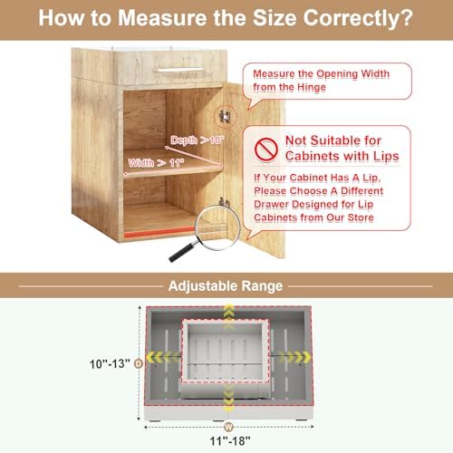 Fokyfok 2Pc Pull out Cabinet Organizer,11"-18"W,10"-13"D,Expandable - Image 2