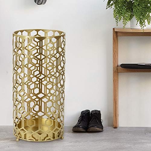 Joveco Metal Umbrella Racks, Gold Round Stand Holder Organizer with Drip Tray, Freestanding Holders for Canes Walking Sticks Entryway Home Office (Gold) - Image 3
