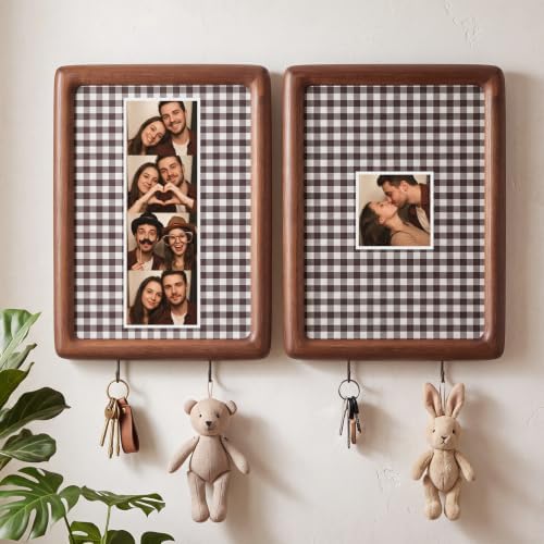 Lineshading Photo Booth Frames Key Holder, 2, Brown White, 5 x 7 in by Lineshading