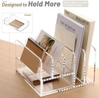 SANRUI Clear Acrylic Mail Organizer with 5 Compartments and 1 Drawer - Image 2