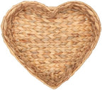 Boston International Heart-Shaped Water Hyacinth Baskets — Decorative Storage Trays — Set for Tabletop or Entryway Display, 2 Sizes, Hearts - Image 2