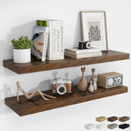 RICHFOCUS Long Floating Shelves for Wall 2Pack|Rustic Brown|40" Lx8 D by RICHFOCUS