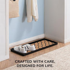 Anji Mountain Heavy Duty Waterproof Rubber Shoe Storage Mat Organizer/Boot Storage Multi Use for Entryway with Coir, Tan and Black Trellis Insert, Fits 3 Pair (34.5" Wide) - Image 5