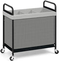 STORAGE MANIAC Rolling Laundry Hamper with Wheels 3-Section Laundry Sorter Rolling Laundrys Basket on Wheels with Removable Bag Clothes Hamper Laundrys Organizer Cart Bathroom Bedroom 120L Grey by STORAGEMANIAC