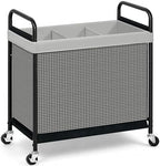 STORAGE MANIAC Rolling Laundry Hamper with Wheels 3-Section Laundry Sorter Rolling Laundrys Basket on Wheels with Removable Bag Clothes Hamper Laundrys Organizer Cart Bathroom Bedroom 120L Grey by STORAGEMANIAC