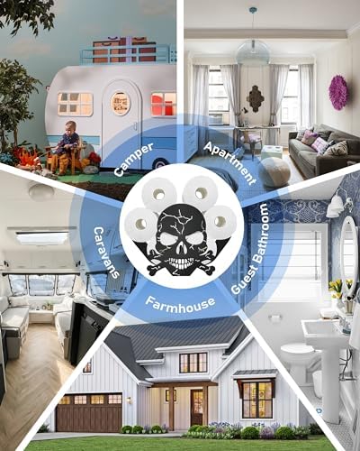 Skull Toilet Paper Holder Stand, Decorative Toilet Paper Storage - Image 6