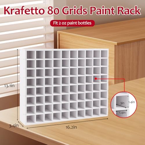 64 Grids Paint Organizer, Wall Mountable Craft Paint Storage Rack - Image 3