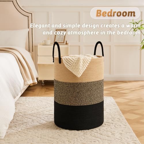 Artfeel Laundry Basket,Woven Cotton Rope Laundry Hamper,80L for Decorative Storage of Dirty Clothes,Toys and Blankets in Bathroom,Bedroom and Living Room - Image 4