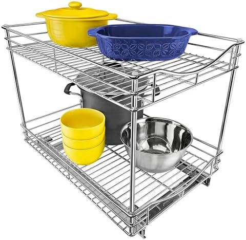 LYNK PROFESSIONAL® Pull Out Cabinet Organizer, 2-Tier Slide Out Drawer by LYNKPROFESSIONAL
