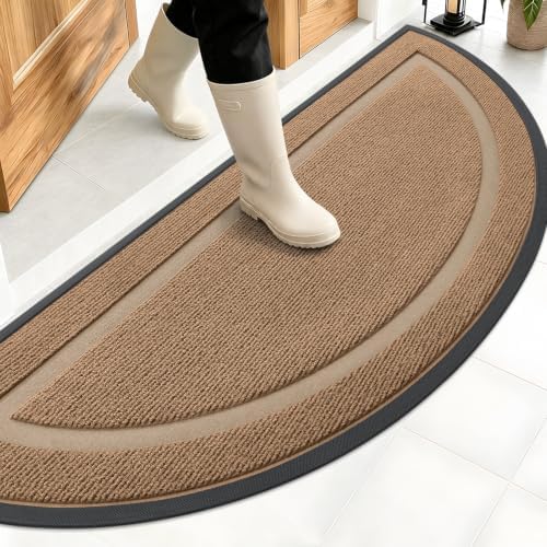 OLANLY Half Circle Front Door Mat Outside 59x34 All-Season Rubber Doormat by OLANLY