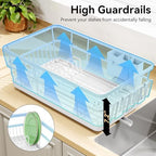 TOOLF Dish Drying Rack for Kitchen Counter,12.4''W x 16.5''L x 7.2'', White - Image 2