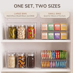 Hudgan 8 Clear Plastic Storage Bins for Pantry Organizer, Kitchen Cabinet - Image 2
