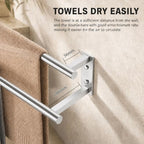 Alise 32 inch Double Towel Bar for Bathroom Wall Mounted, Polished Chrome - Image 4
