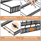 Housolution 2 Pack Pot and Pan Lid Organizer Holder Storage Rack, Black - Image 3