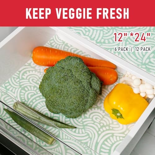 Cooyes 12 Pack Fridge Bin Liners, 12“ × 24” Refrigerator Mats with Non-Slip Particles, Drawer Liners for Kitchen Cabinets, Breathable Cloth Material BPAfree, Keep Produce Fresh Longer - Image 4