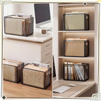 Zhengmy 2 Pcs Hanging File Organizer Letter Size File Holder Metal Mesh Filing Box Desktop Folder Letter Storage Cabinets Magazine Holder with Handles for Home Office School Document (Black) - Image 6