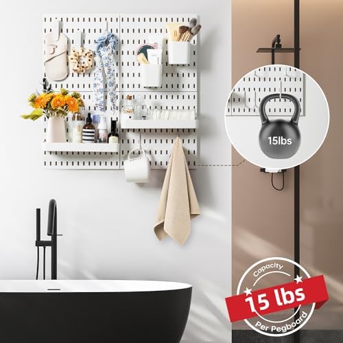 VUSIGN Pegboard Combination Wall Organizer Kit 22" x 22", White - Image 6