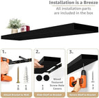 Sorbus Floating Shelves for Wall Storage (35 Inch, 3 Pack, Black) - Image 4