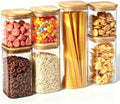 7 Pack Square Glass Storage Containers with Lids, Multi-Size Canisters Sets for the Kitchen & Pantry food storage jar – Ideal for Storing Pasta, Cereal, Flour, Sugar, Nuts, Coffee Beans & More by Etolies