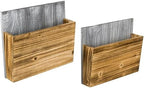 MyGift Wall Mounted Magazine Holder, Solid Gray and Burnt Wood Document Paper File Folder Rack, Home Office Dorm Room Organizer, Set of 2 - Image 6