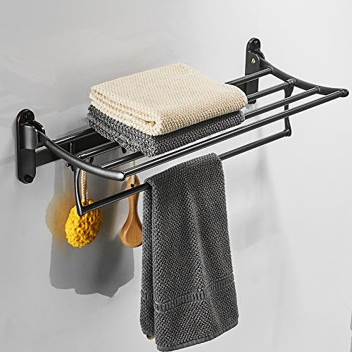 BESy Towel Racks with Foldable Towel Bar Hooks Wall Mount Oil Rubbed Bronze - Image 6
