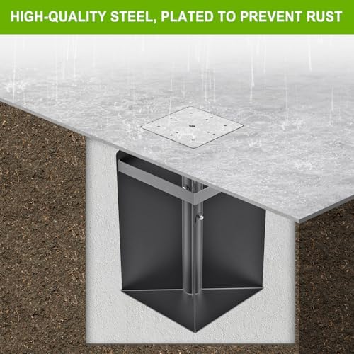 Dolibest Heavy Duty In-Ground Umbrella Base, All-Steel Ground Umbrella Stand, Universal Patio Umbrella Anchor, Space-Saver Design for Outdoor Offset Cantilever and Middle Pole Patio Umbrellas - Image 3