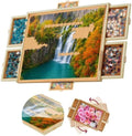 1500 Piece Wooden Jigsaw Puzzle Board - 6 Drawers, Preassembled Rotating Puzzle Table | 35” X 28” Jigsaw Puzzle Board | Puzzle Cover Included - Portable Tables for Adults and Kids by BeyondInnoventions
