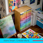 MEEDEN Bamboo Marker Organizer for Desk: Wooden Storage Holds 126 Markers - Image 3