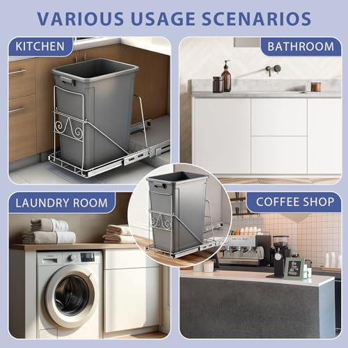 Pull Out Trash Can Under Cabinet for 7–11 Gallons Trash Can, No Bin - Image 4