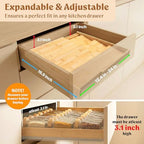 EDELHAUS Bamboo Spice Drawer Organizer, Expandable 4 Tier Spice Rack - Image 2