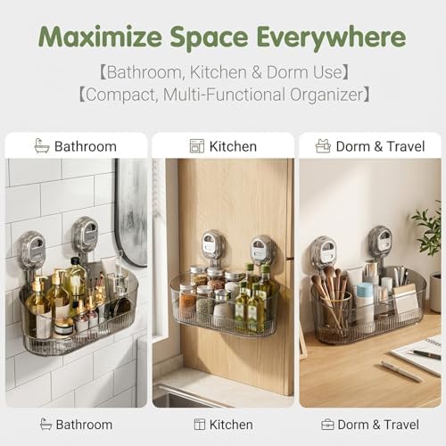 No-Drill Bathroom Suction Storage Box – Large Capacity & Strong Load-Bearing (2PCS-B) - Image 5