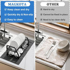 Stone Dish Drying Mat for Kitchen Counter - White Marble 24"×16" & 8"x4" - Image 5