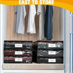 Plastic Storage Bags with Easy-Glide Zipper, Pack of 8, Durable Clear Vinyl Zippered Storage Bags for Clothes Sweaters Comforters Blankets Sheets Bedding (14.2 x 12 x 3.2 Inch, Transparent Black) - Image 3