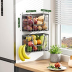 Grey Magnetic Shelf for Fridge, 2-Pack Potato and Onion Storage Bin - Image 4