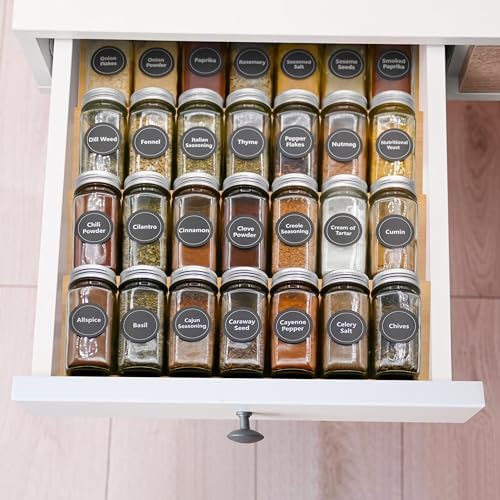 Sweet Living 4 tier spice rack drawer organizer for Kitchen Cabinets | Wooden spice drawer organizer, Space-Saving kitchen drawer organizer for Neat In-Drawer Spice Storage - Image 5