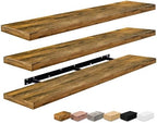 Sorbus Floating Shelves for Wall Storage (55 Inch, 3 Pack, Rustic Brown) - Image 7