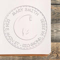 Custom Islamic Gift - Personalized Desk Crescent Prayers Name & Address Stamp, Mailing Paper Embosser for Muslim Community Leaders, 1-5/8 Size, Personalized Mailing Stamp for Elegant Correspondence by AcornSalesCo