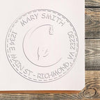 Custom Islamic Gift - Personalized Desk Crescent Prayers Name & Address Stamp, Mailing Paper Embosser for Muslim Community Leaders, 1-5/8 Size, Personalized Mailing Stamp for Elegant Correspondence by AcornSalesCo